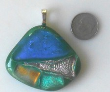 dichroic glass pendant fused hand made crafted