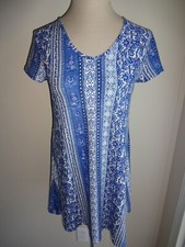 Womens Pink Rose Vintage Dress S Blue Tan Pink Flowers Floral T Back