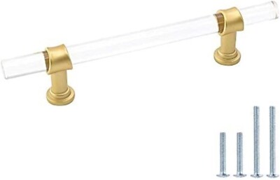 QTY=10: Cabinet Pulls Gold Kitchen Handles Acrylic Knobs Drawer Pulls