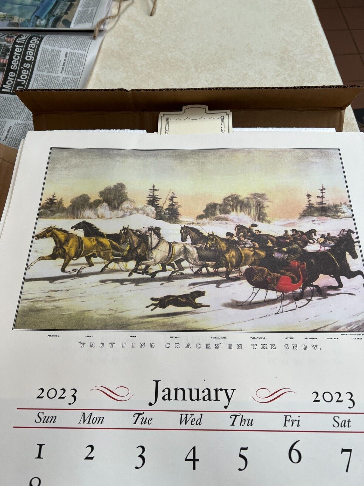 2023-travelers-insurance-currier-ives-wall-calendar-new-ebay