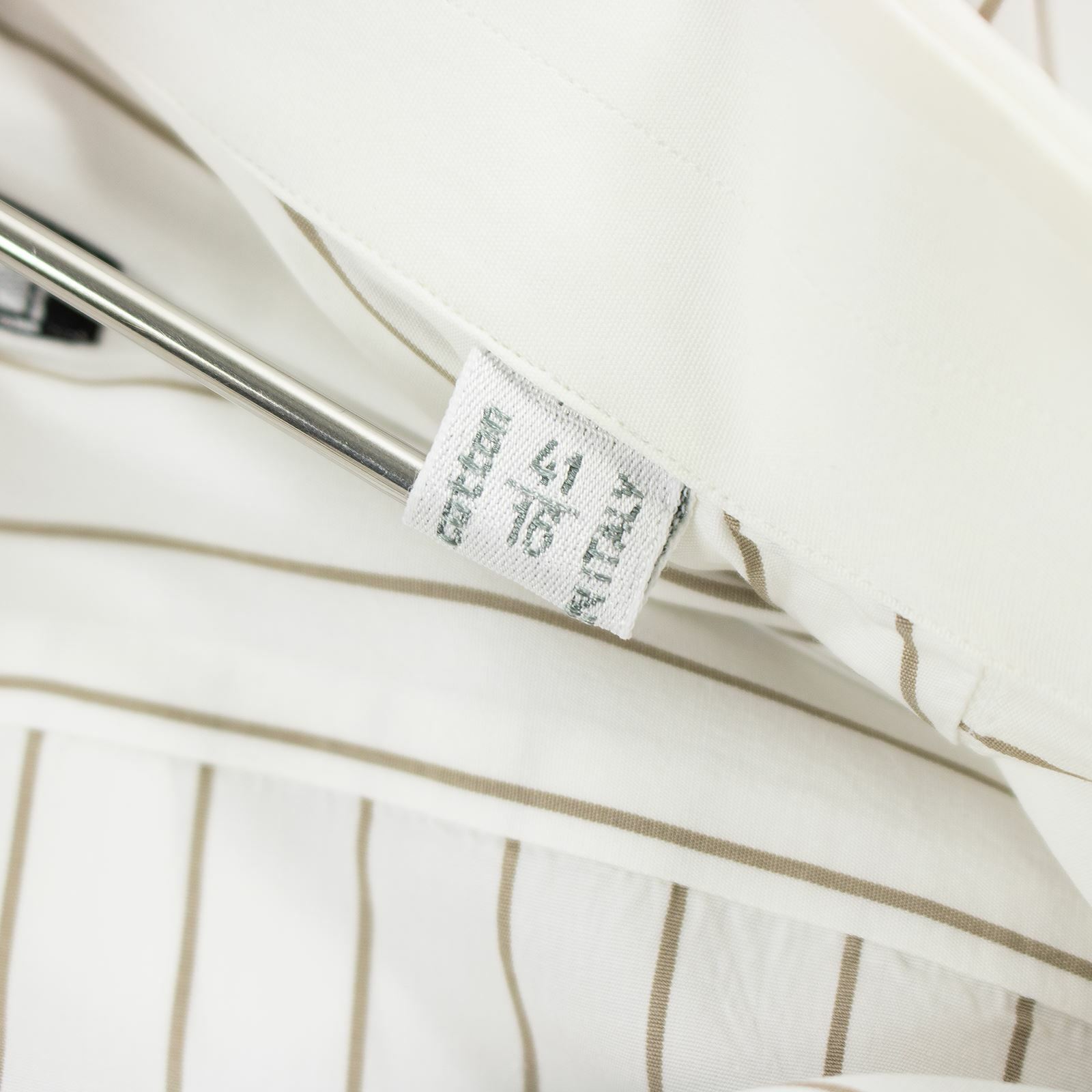 Ameri White Brown Cotton Striped MOP Buttons Spre… - image 5