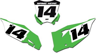 KAWASAKI KX125 250 03-08 2-STROKE POLISPORT RESTYLE NUMBER PLATE BACKGROUNDS
