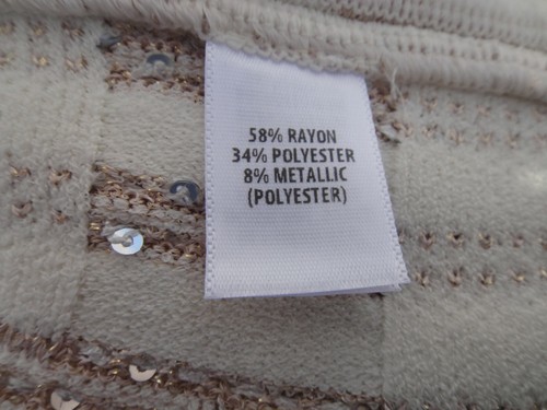 St. John Taupe/Beige Swivel Shimmer Sequin Short Sleeve Sparkly Dress Wmn 8 NWOT - Picture 12 of 12