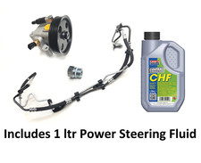 Power Steering Pump + High Pressure Pipes + One Use Nut for Ford Focus 2004-2011