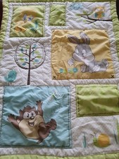 Vintage Baby Looney Tunes Crib Blanket Quilt Tweety Bugs Bunny Sylvester Taz
