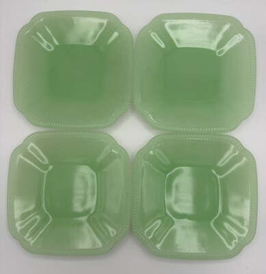 Set of 4 NEW Hearth & Hand Magnolia Jadeite Green Milk Glass 6'' Appetizer Plates
