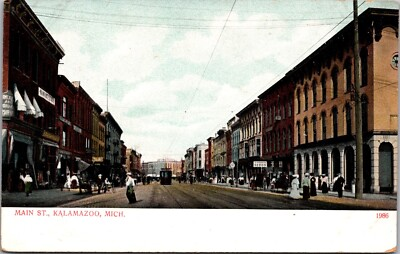 #ad Postcard Main Street in Kalamazoo Michigan $8.00