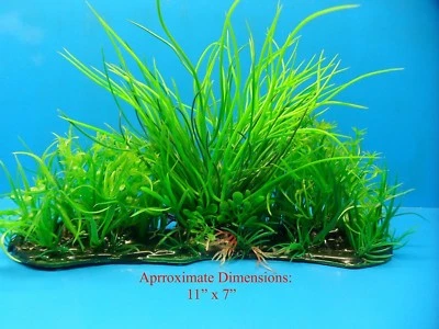 ATLANTIS AQUARIUM & PET SUPPLY PLASTIC PLANT w/ HEAVY BASE 3119 7" H x 11" AQUARIUM DECORATION