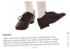 CAPEZIO boy's TAP SHOES 442c black Tapster Black with attached taps