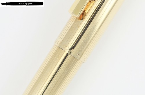 Pelikan R 60 Push Ballpoint Pen Rolled Gold Double Stripe Guilloche (1970-1973) - Picture 7 of 9