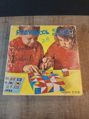 Vintage 1971 PlaySkool Color Cubes Blocks #302 Educational Toy Learning Patterns