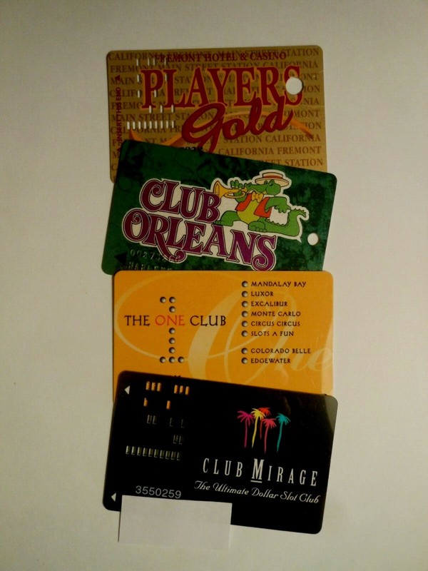 4 CASINO PLAYERS SLOT CARDS FREMONT, ORLEANS, MANDALAY BAY RESORTS & THE MIRAGE
