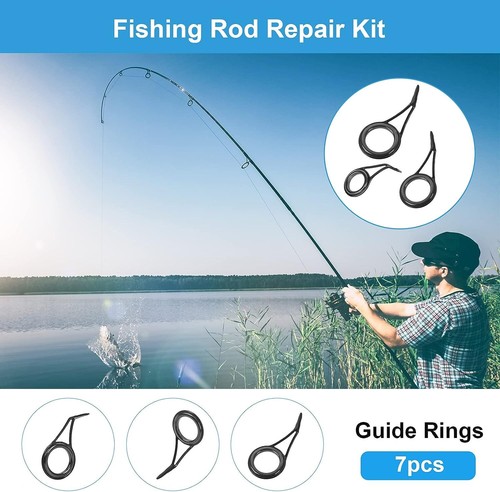 Fishing Rod Tip Repair Kit Guides Replacement Glue Stainless Steel Ceramic Ring - Picture 5 of 7