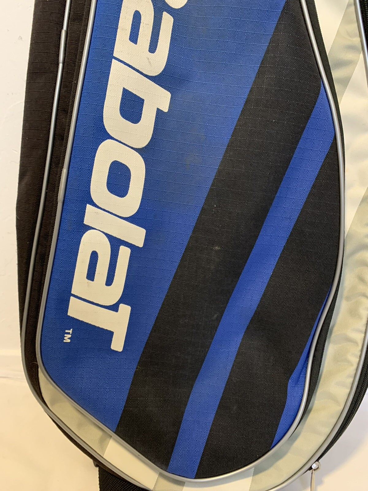 Babolat Tennis Racket bag Blue And White Shoulder Carry Case eBay