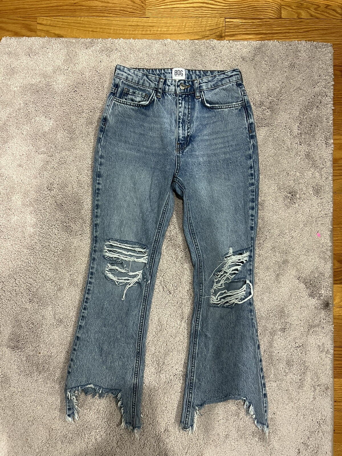 BDG Urban Outfitters Straight Distressed Jeans Women's Size 26 High Rise Raw Hem