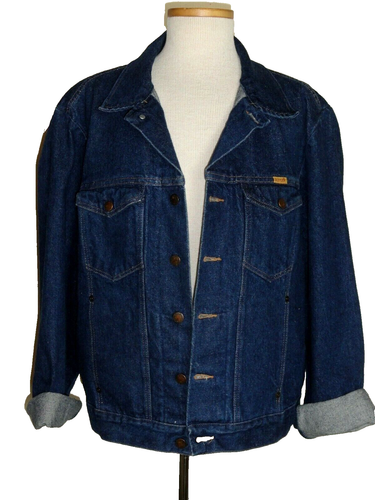 Men's Rustler Heavy Weight Dark Denim Jean Jacket sz XL - Picture 2 of 9