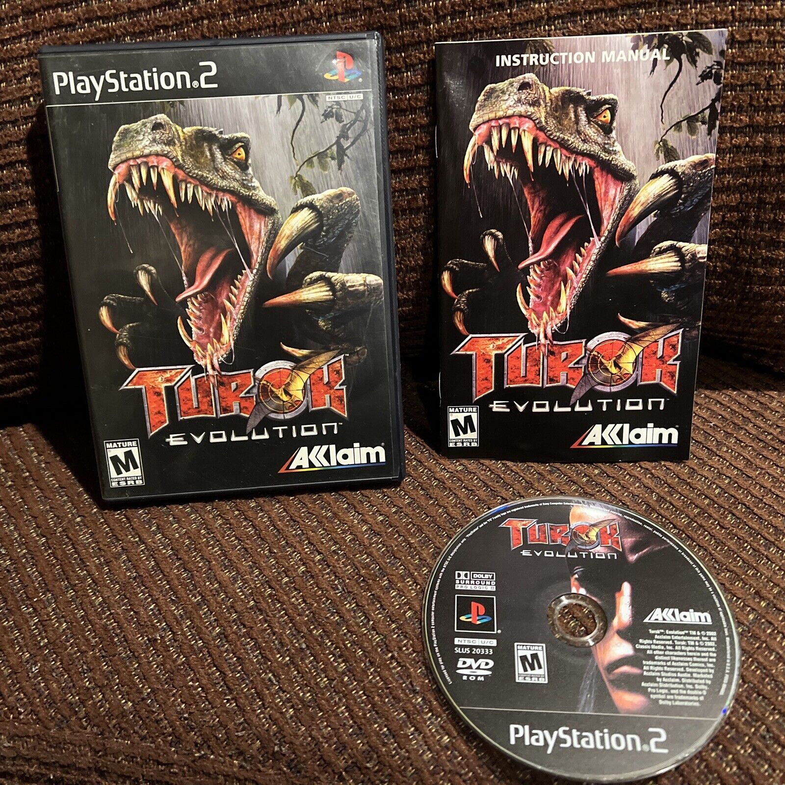 Turok Evolution Sony PlayStation 2 2002 PS2 Manual Tested Dinosaur Aklaim