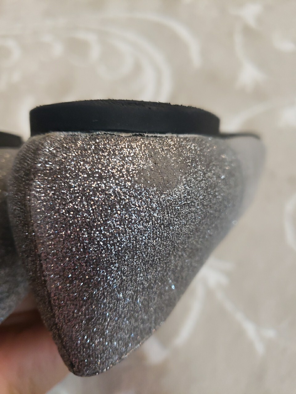 BCBGeneration Silver Flats Women's 9B Sparkly Gli… - image 11