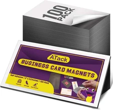 Atack Self-Adhesive Business Card Magnets with Adhesive Backing, Pack of 100, We