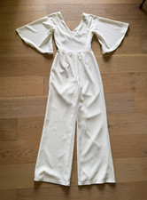 178 Lovers and Friends Criss Cross Open Back Flutter Sleeve Jumpsuit Sz 0