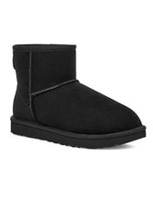 UGG Classic Mini II Black Suede Sheepskin Boots Women US 6 EU 37 Cozy 10162222