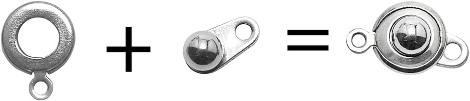 20 juegos de broches de botón a presión de acero inoxidable conectores de joyería para soporte de collar Foto 3 de 4