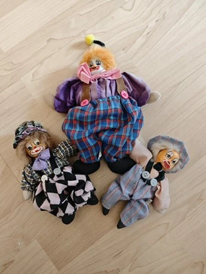 Harlekin Clowns Stoffpuppen - Bild 1 von 2