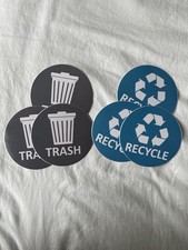 Recycle Symbol, Garbage Trash Sign Stickers Self-Adhesive Waterproof 6, 6.25 in 