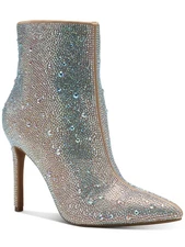 INC Womens Beige Rhinestone Arch Support Reisa Pointed Toe Stiletto Booties 10 M