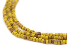 Yellow Java Glass Seed Beads 2.5mm, 48 Inch Strand Indonesia