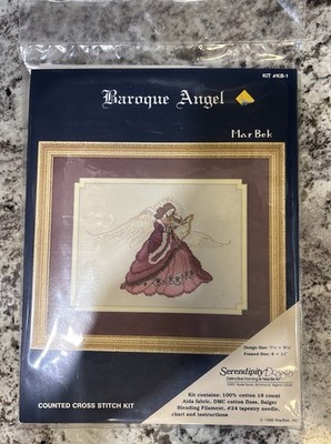 Mar Bek Baroque Angel Cross Stitch Kit KB-1 w/ Needle, Floss, Fabric, Chart