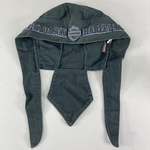 Harley-Davidson Black Headwrap Skull Cap Do Rag Bandana 100% Cotton Biker Wear