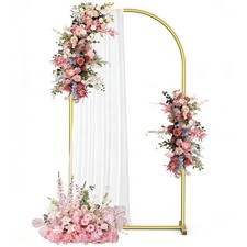 6 FT Wedding Arch Backdrop Stand, Gold Metal Arch Stand for Wedding Ceremony,...