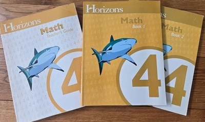 Horizons Math 4 COMPLETE SET Book 1, 2 & Teachers Guide with PDFs