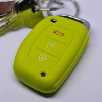 Auto SchlüSsel Silikon Schutz HüLle ApfelgrüN FüR Hyundai / KIA KlappschlüSsel