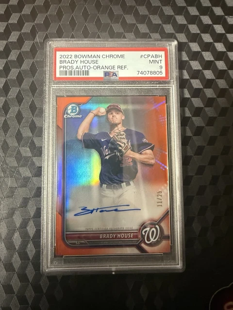 2022 Bowman Chrome Auto Brady House #CPA-BH Orange /25 PSA 9
