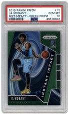 2019-20 Panini Prizm - Instant Impact Ja Morant #12 Green Prizm (RC) PSA 10