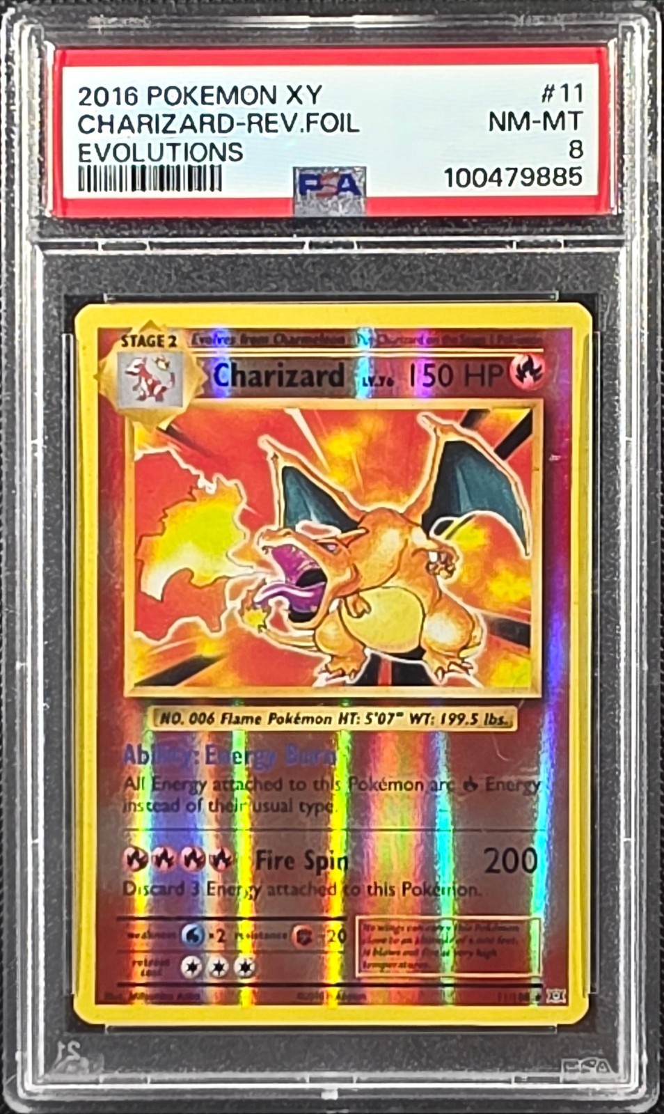 Charizard 11/108 | XY Evolutions | Reverse Holo Rare | PSA 8