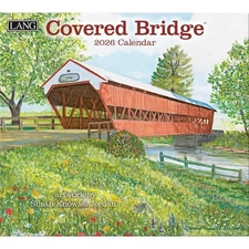 Lang Covered Bridge 2026 Wall Calendar by Susan Knowles Jordan 13" x 12"