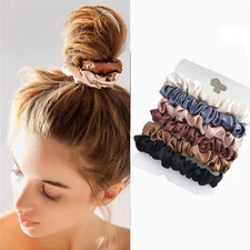 6pcs Satin Hair Scrunchies Soft Elastic Ponytail Holders Women Girls Hair Ties
