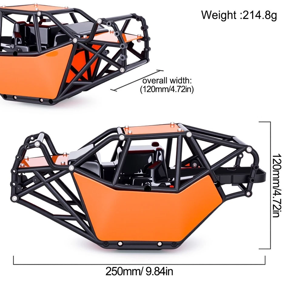 Roll Cage Frame Body Chassis For 1/10 RC Rock Buggy SCX10 II 90046 UTB10 DIY - Image 2 of 4