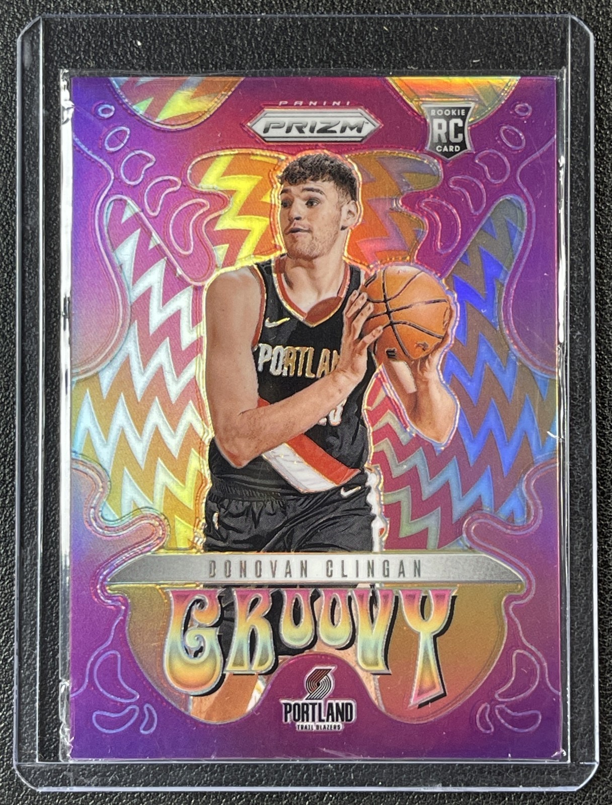 DONOVAN CLINGAN 2024-25 PANINI PRIZM #20 GROOVY ROOKIE RC TRAIL BLAZERS SP