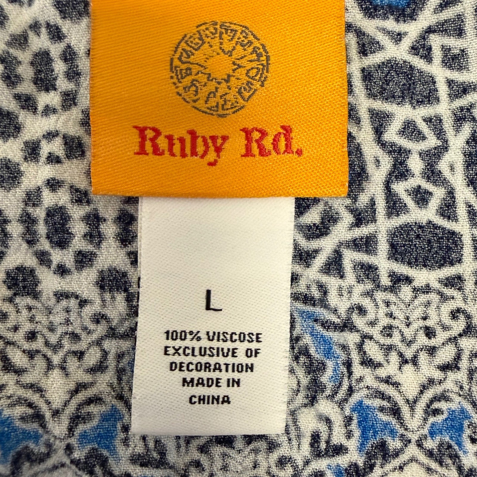 Ruby Rd Womens Blue Green Patchwork Print Lace Up… - image 4