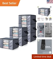 6 Pack Extra Large 90L Heavy Duty Moving Bags with Reinforced Handles in Grey