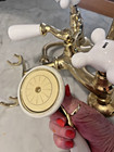 Deck-Mount Faucet Polished Solid Brass and Porcelain Handles — photo 4