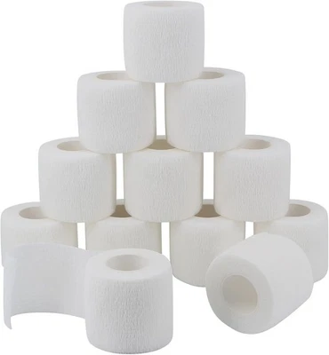 QIGUI Selbstklebender Verband 12 Rollen 5cm x 4.5m Verbandsmaterial Pflaster Rolle