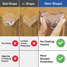 Corner Protectors for Baby 16 Pack - Transparent PVC - Improved Safety Design