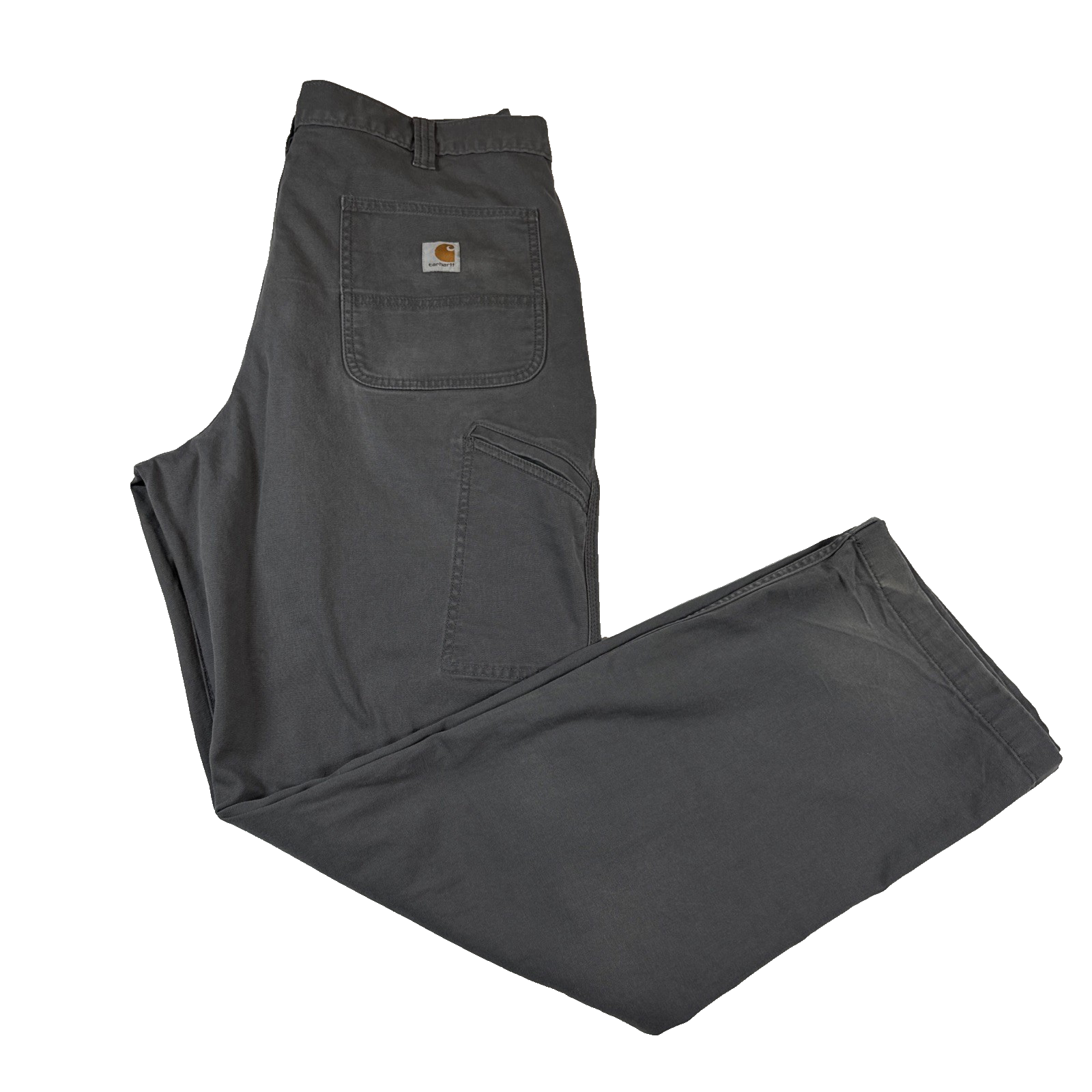 Carhartt Relaxed Fit Work Pants 38X34 Gray with Cell Phone Pocket and Distressed Style-image