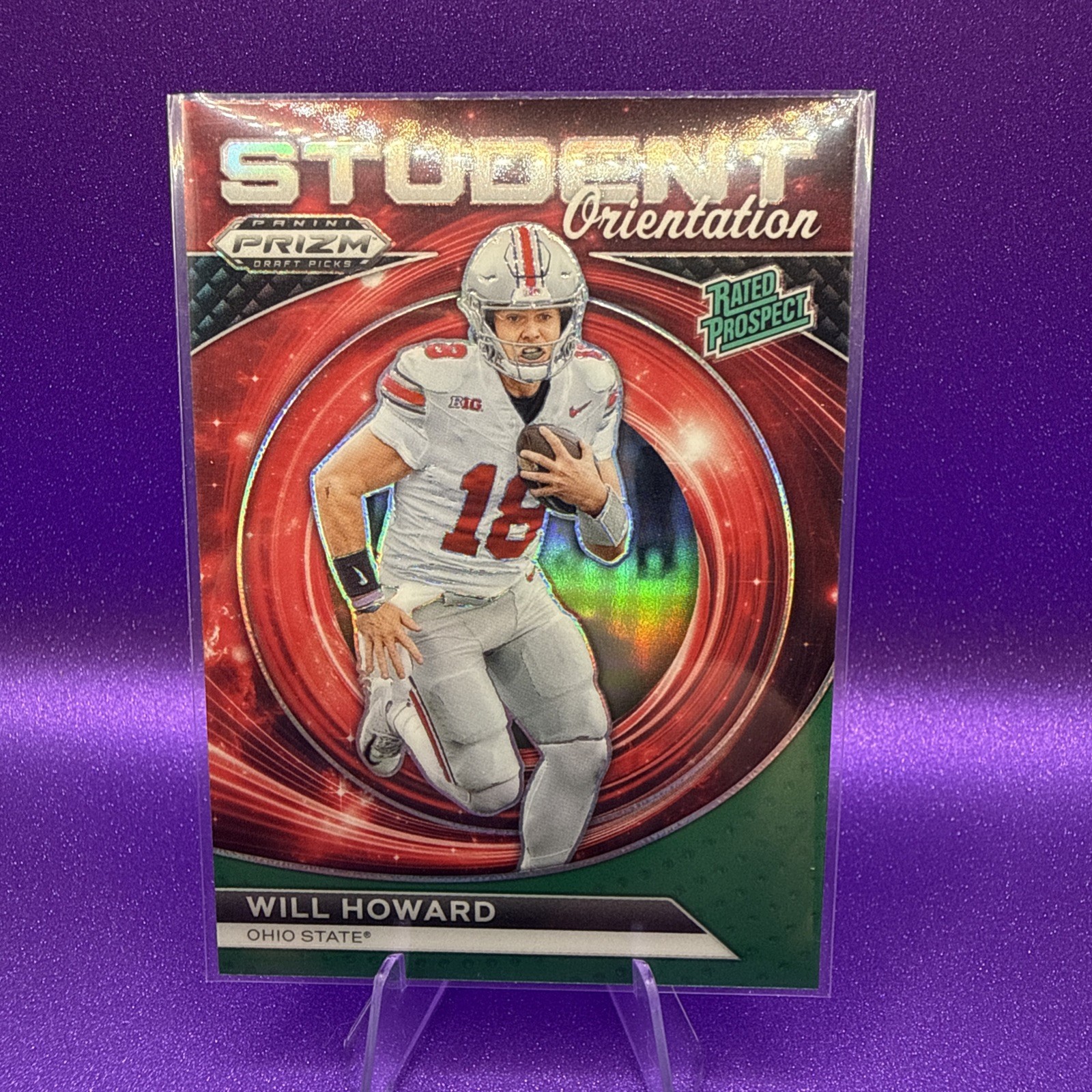 Will Howard 2024 Prizm Draft Picks Student Orientation Green Rated Rookie #SO-WH