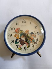 MCM West Germany BLESSING Alarm Clock w/ DWARFS, ELFS, & GNOMES in BAND WORKING